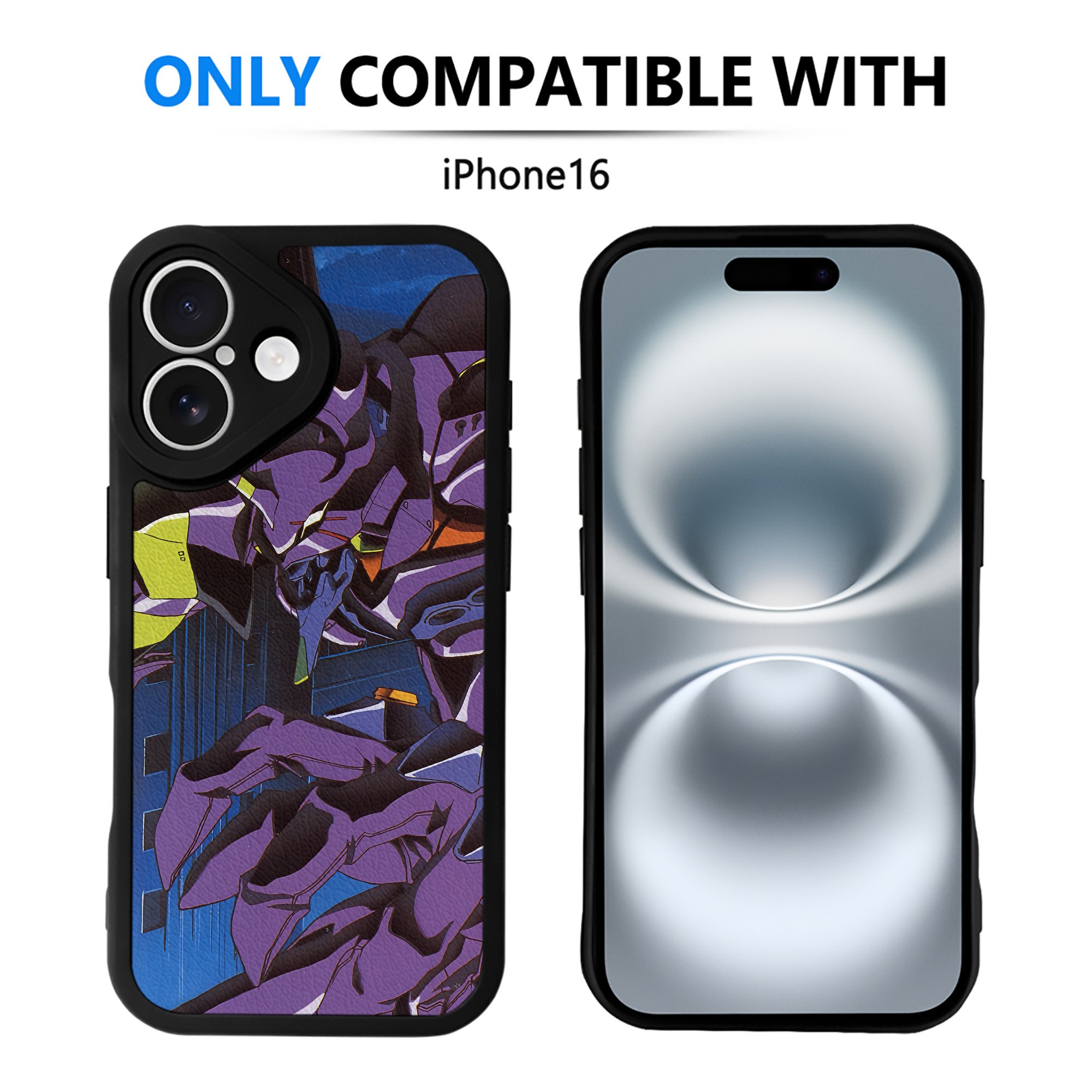 （画像用） EVA 新世紀エヴァンゲリオン 【iPhone 16シリーズ対応】シリコンスマホケース（レザー調） 材質：シリコン